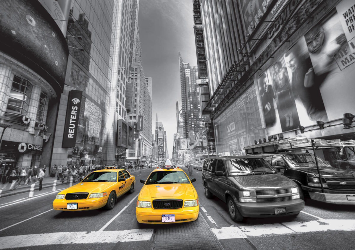 Obrázok AG Design FTNS 2474 Yellow cab, vliesová fototapeta, 360x270 cm, 4 díly