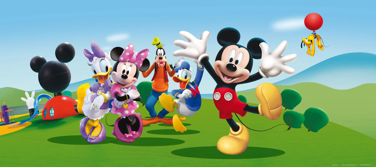 Obrázok AG Design FTDNH 5343 Mickey Mouse a přátelé, vliesová fototapeta do dětského pokoje, 202x90 cm, 1 díl