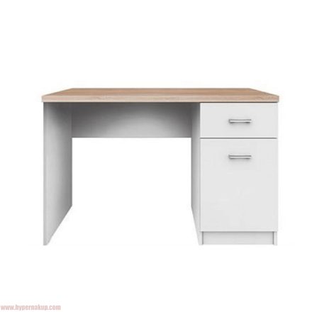 PC stôl 1d1s, DTD laminovaná, biela/dub sonoma, TOPTY