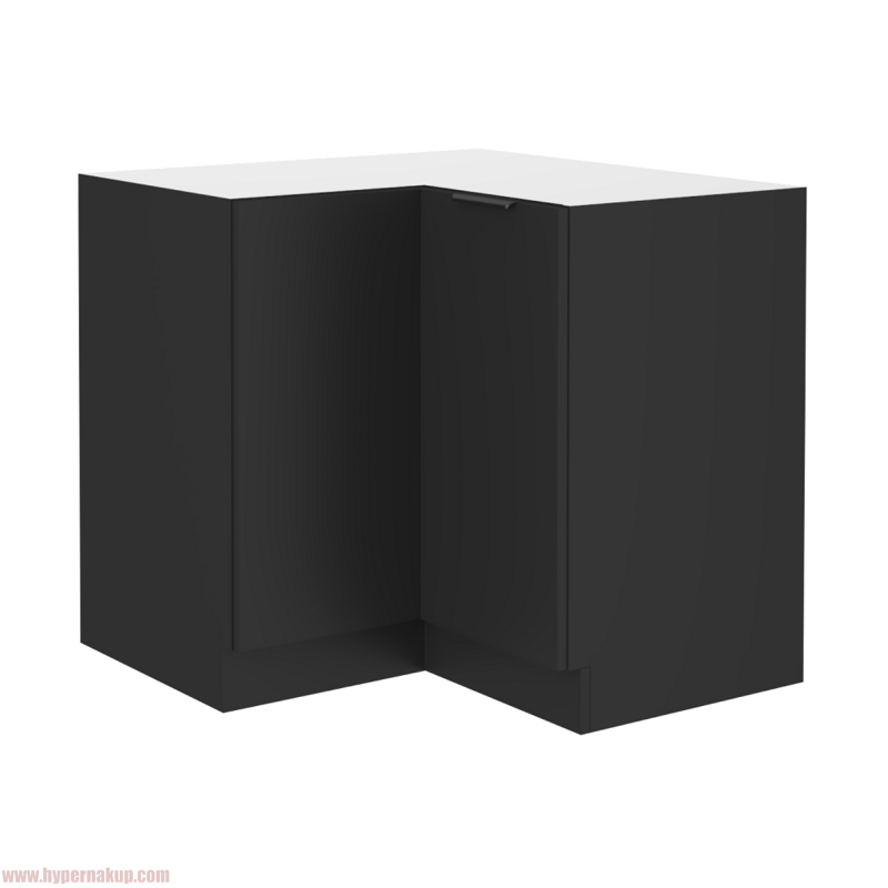 Spodná rohová skrinka, čierna, SIBER 90x90 DN 2F BB Spodná rohová skrinka, čierna, SIBER 90x90 DN 2F BB