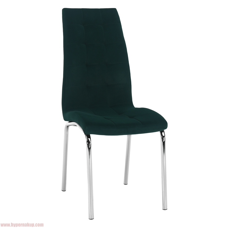 Jedálenská stolička, smaragdová Velvet látka/chróm, GERDA NEW Jedálenská stolička, smaragdová Velvet látka/chróm, GERDA NEW